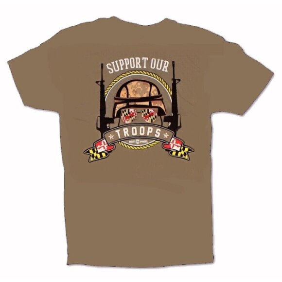 Support Our Maryland Troops Short Sleeve T-Shirt - NEW Fast Ship - Picture 1 of 3